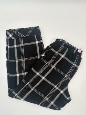 Victoria’s Secret Plaid Lounge Pants Black White Pink Size M